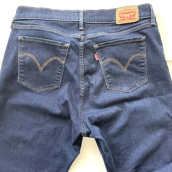 Levis Denim Women’s Curvy Bootcut Jeans Mid Rise Dark Blue Stretch - Picture 11 of 12
